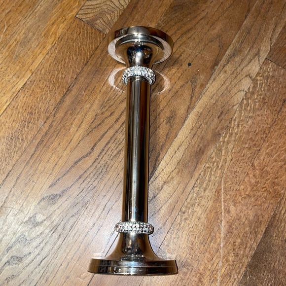 NWT SILVER DIAMOND TRIM CAND STICK HOLDER - Picture 2 of 7